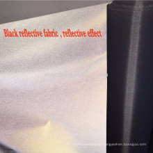 Black reflective fabric textile